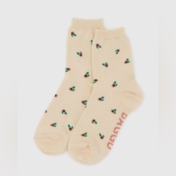 BAGGU Accessories - NWT! Baggu Rosette Crew Socks Cottagecore Coquette Feminine Casual